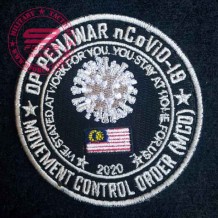 MCO Military Patch, velcro back. Movement Control Operation Convid-19 Military Patch Malaysia
