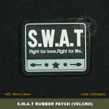 S.W.A.T TACTICAL RUBBER PATCH, BLACK, COME WITH VELCRO. PATCH9012