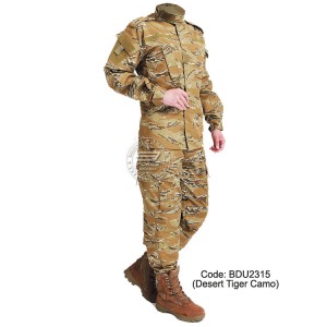 Desert Tiger Camo - Military BDU (Battle Dress Uniform) Shirt + Pants, Polyester / Cotton Twill, Customize order, 2 weeks delivery (BDU2315)