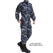 Navy Digital Camouflage - Military BDU (Battle Dress Uniform) Shirt + Pants, Polyester / Cotton Twill, Customize order, 2 weeks delivery (BDU2301)