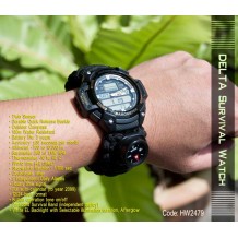 DELTA Survival Watch, Twin Sensor, Paracord band, Compass (HW2749)